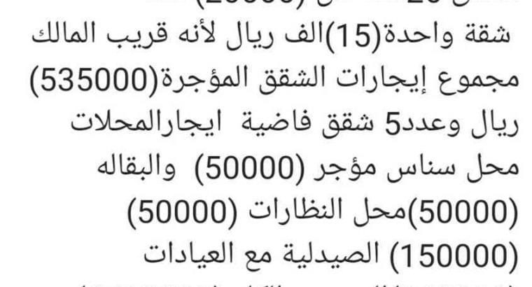 عماره سكنيه وتجاري للبيع