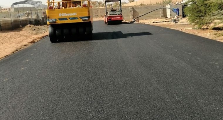 معك ابو مكه للمقاولات العامه متخصصون ف اعمال الاسفلت امام المنازل والطرق العامه واعمال العازل السطح