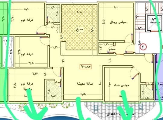 شقه 5 غرف مساحه 183 م بسعر 519 الف كاش في جدة
