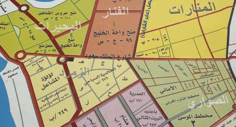 للبيع قطعه ارض في جده ابحر الشماليه في حي النور مخطط 6 ج س