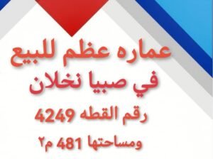 عماره من دور واحد عظم للبيع في صبيا نخلان