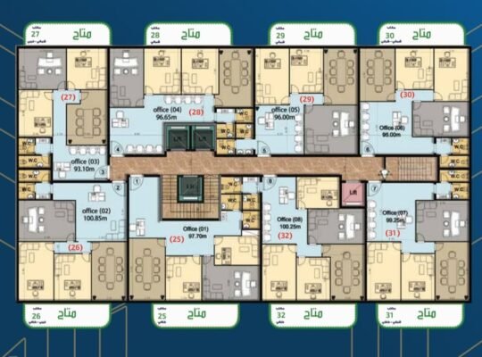 مكاتب أدارية للبيع في قلب جدة تحت التشطيب